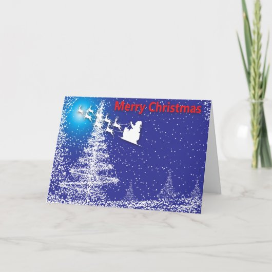 Hier kommt der Weihnachtsmann! Feiertagskarte (Vorderseite)