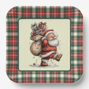 Hier kommt der Weihnachtsmann  Pappteller