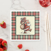 Hier kommt der Weihnachtsmann  Serviette (Beispiel)