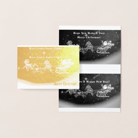 Hier kommt der Weihnachtsmann! Weihnachtskarte Folienkarte (Anzeige)