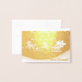 Hier kommt der Weihnachtsmann! Weihnachtskarte Folienkarte (Vorderseite mit Umschlag)