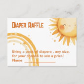 Hier kommt die Baby-Duschkarte Sun Boho Begleitkarte (Vorderseite)