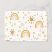 Hier kommt die Baby-Duschkarte Sun Boho Begleitkarte (Rückseite)