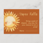 Hier kommt die Baby-Duschkarte Sun Boho Begleitkarte (Vorderseite)