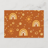 Hier kommt die Baby-Duschkarte Sun Boho Begleitkarte (Rückseite)