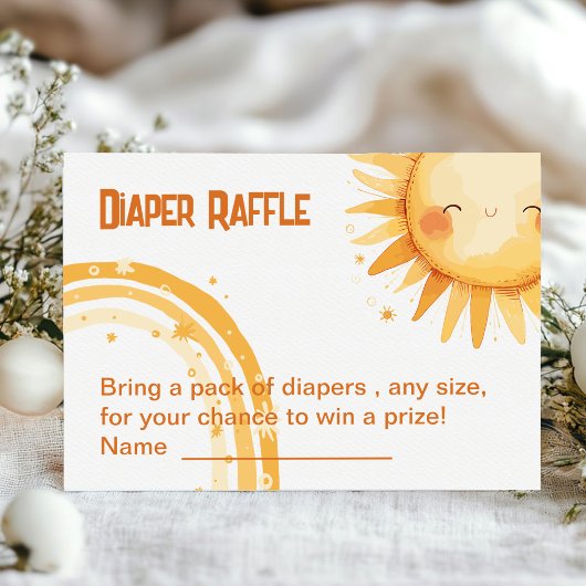 Hier kommt die Baby-Duschkarte Sun Boho Begleitkarte