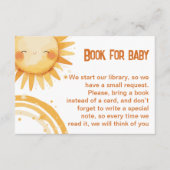 Hier kommt die Baby-Duschkarte Sun Boho Begleitkarte (Vorderseite)