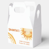 Hier kommt die Baby-Duschkarte Sun Boho Geschenkschachtel (Geöffnet)