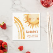 Hier kommt die Baby-Duschkarte Sun Boho Serviette (Beispiel)