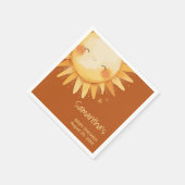 Hier kommt die Baby-Duschkarte Sun Boho Serviette (Ecke)