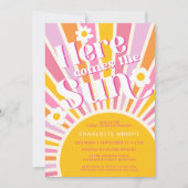 Hier kommt die Babydusche der Sun Girl Einladung (Vorderseite)