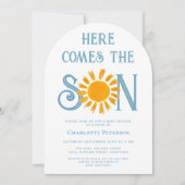 Hier kommt die Babydusche des Sohnes Einladung (Vorderseite)