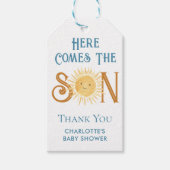 Hier kommt die Babydusche des Sohnes Geschenkanhänger (Vorderseite)