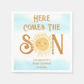 Hier kommt die Babydusche des Sohnes Serviette (Vorderseite)