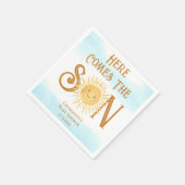 Hier kommt die Babydusche des Sohnes Serviette (Ecke)