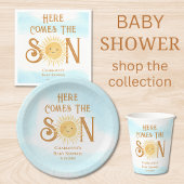 Hier kommt die Babydusche des Sohnes Serviette