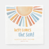 Hier kommt die Babydusche des Soldaten Serviette (Vorderseite)