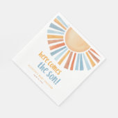 Hier kommt die Babydusche des Soldaten Serviette (Ecke)