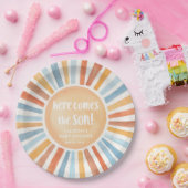 Hier kommt die Babydusche des Sonnenbohys Pappteller (Party)