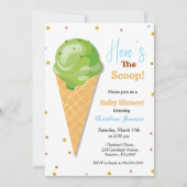 Hier kommt die Babydusche mit Brustkorb Einladung (Vorderseite)