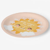 Hier kommt die Babydusche Pappteller (Schrägansicht)