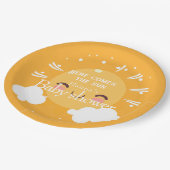 Hier kommt die Babydusche Pappteller (Schrägansicht)