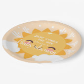 Hier kommt die Babydusche Pappteller (Schrägansicht)