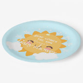 Hier kommt die Babydusche Pappteller (Schrägansicht)