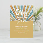 Hier kommt die Babydusche von Son Boho Einladung (Stehend Vorderseite)