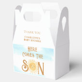 Hier kommt die Babydusche von Son Boho Geschenkschachtel (Geöffnet)