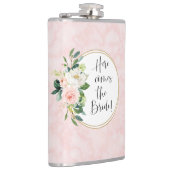 Hier kommt die Braut Blush Pink Floral Flachmann (Rechts)