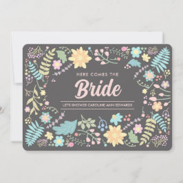 Hier kommt die Braut. Modernes Brautparty Einladung