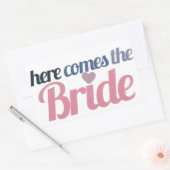 Hier kommt die Braut Rechteckiger Aufkleber (Umschlag)