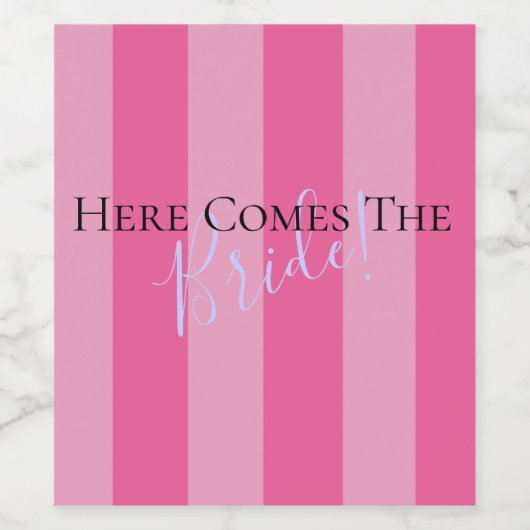 Hier kommt die Braut, um Dusche Party Weinetikett (Einzelnes Label)