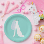 Hier kommt die Brautdusche Tiara Party Pappteller (Party)