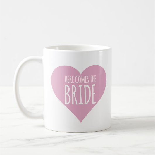 Hier kommt die Bride Brautparty Geschenk Kaffee Ta Kaffeetasse (Links)
