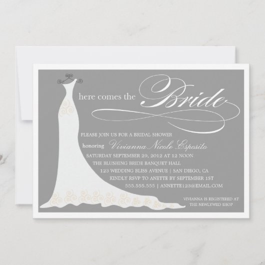 HIER KOMMT DIE BRIDE| BRIDAL SHOWING INVITATION EINLADUNG (Vorderseite)
