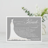 HIER KOMMT DIE BRIDE| BRIDAL SHOWING INVITATION EINLADUNG (Stehend Vorderseite)