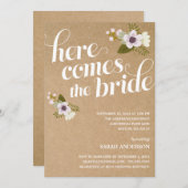 HIER KOMMT DIE BRIDE| BRIDAL SHOWING INVITATION EINLADUNG (Vorne/Hinten)