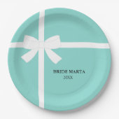 Hier kommt die Bride Personalisiert Tiara Party Pappteller (Vorderseite)