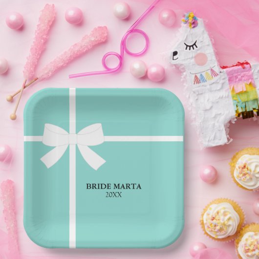 Hier kommt die Bride Personalisierte Party Papierp Pappteller (Party)