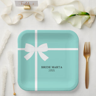 Hier kommt die Bride Personalisierte Party Papierp Pappteller