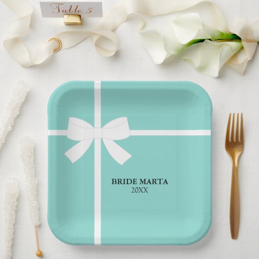 Hier kommt die Bride Personalisierte Party Papierp Pappteller (Hochzeit)