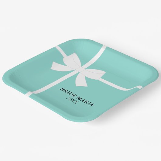 Hier kommt die Bride Personalisierte Party Papierp Pappteller (Gewinkelt)