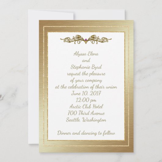 Hier kommt die Einladung der Braut zur Hochzeit (Rückseite)