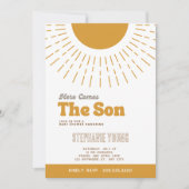 Hier kommt die Einladung der Son Baby Dusche (Vorderseite)