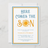 Hier kommt die Einladung der Son Baby Dusche (Vorderseite)