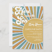 Hier kommt die Einladung der Son Baby Dusche (Vorderseite)