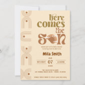 Hier kommt die Einladung der Son Baby Dusche (Vorderseite)