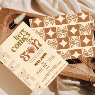 Hier kommt die Einladung der Son Baby Dusche